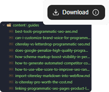 Markdown export and deploy workflow